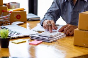 sme business owner doing accounts