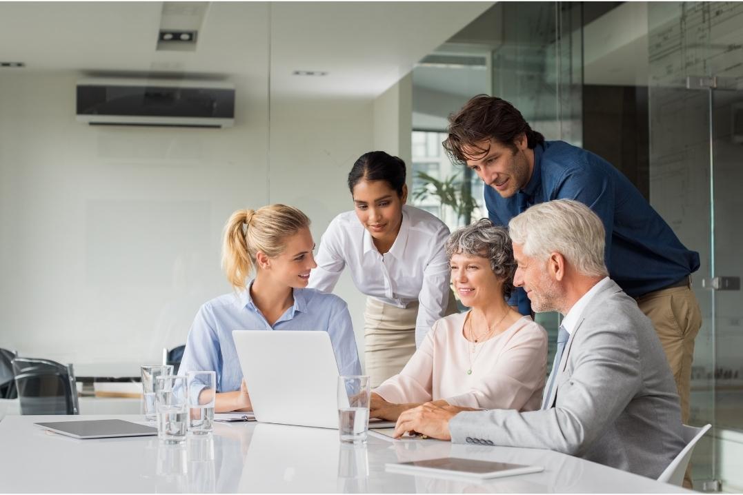 Business people discussing outsourcing accounting services